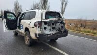 Автомобіль МАГАТЕ після атаки дрона