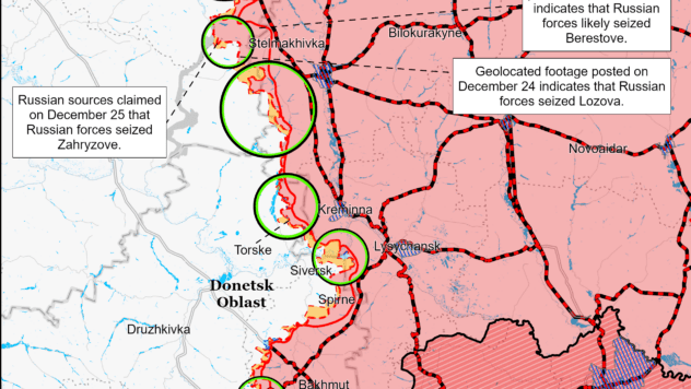 Карта бойових дій на 27 грудня Карта бойових дій на 27 грудня