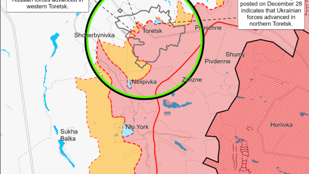 Карта бойових дій на 31 грудня 2024