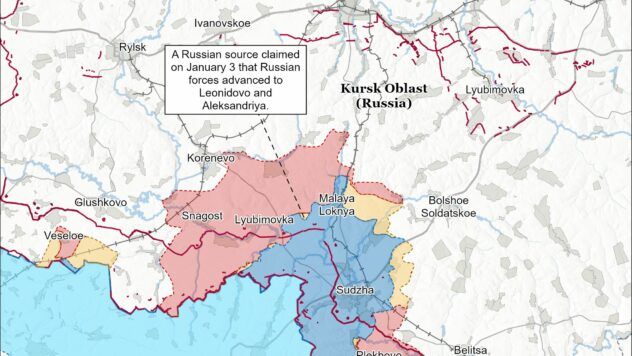 Карта бойових дій на 4 січня Карта бойових дій на 4 січня