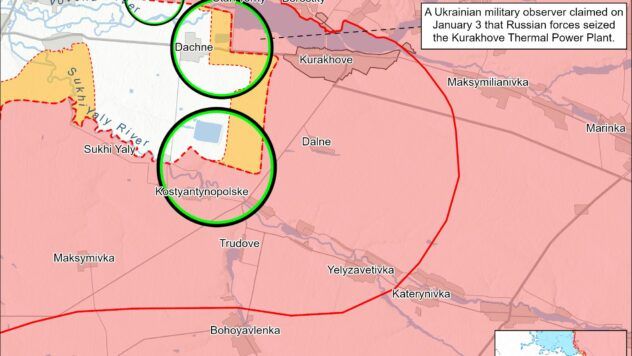 Карта бойових дій на 4 січня Карта бойових дій на 4 січня