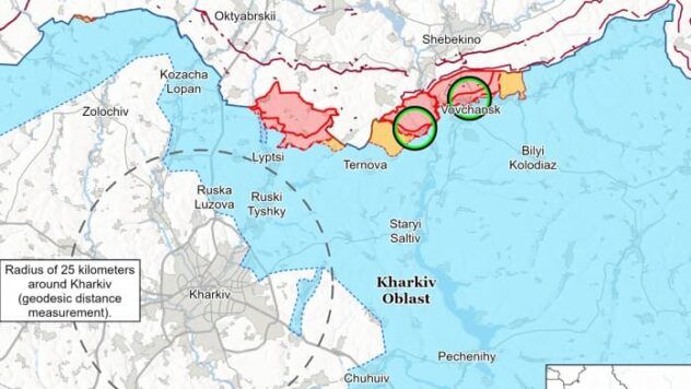 Карта бойових дій на Харківському напрямку 4 січня 2025 року Карта бойових дій на Харківському напрямку 4 січня 2025 року