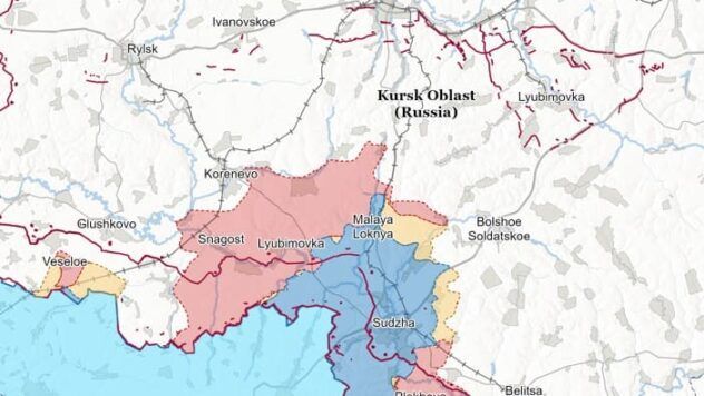 Карта бойових дій на Курському напрямку 4 січня 2025 року Карта бойових дій на Курському напрямку 4 січня 2025 року