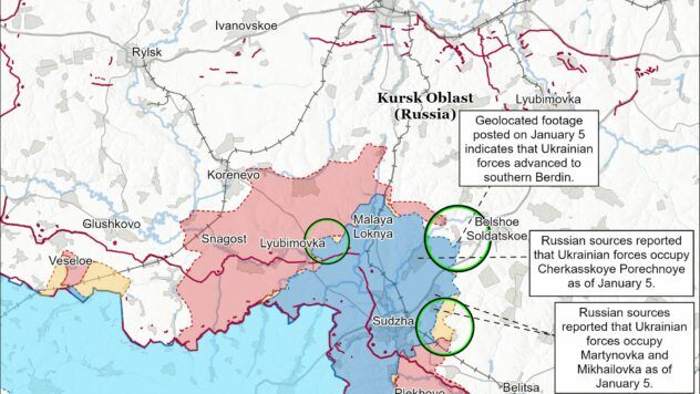 Карта бойових дій на 6 січня