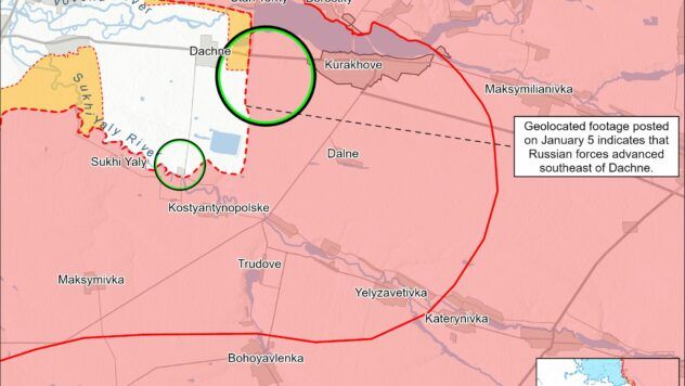 Карта бойових дій на 6 січня