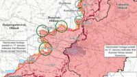 Карта бойових дій на 17 січня 2025 року в Донецькій області