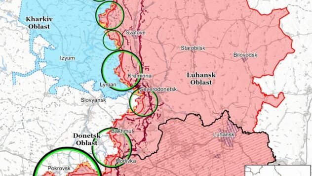 Карта бойових дій на 15 лютого 2025