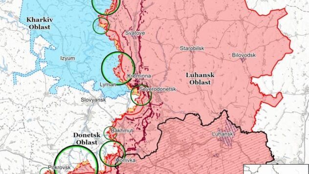 Карта бойових дій в Україні на 8 березня 2025