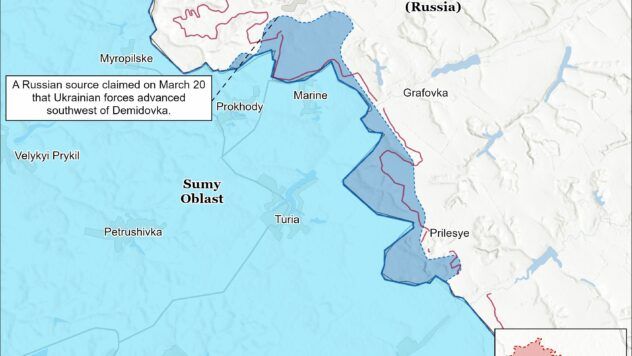Карта бойових дій на 22 березня 2025 Карта бойових дій на 22 березня 2025