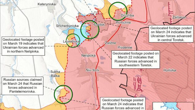Карта бойових дій 25 березня
