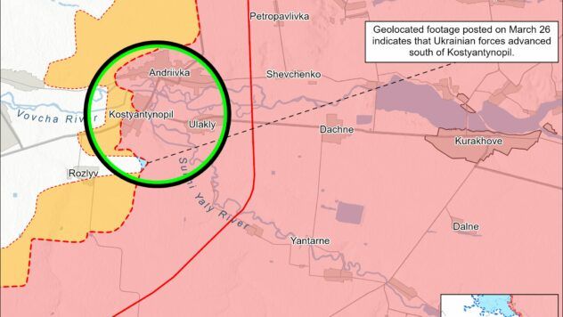 карта боїв на 28 березня