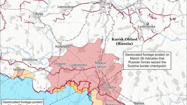карта боїв на 28 березня