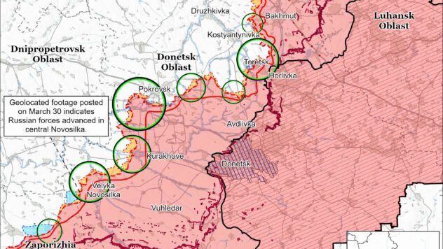 Карта бойових дій на 1 квітня 2025