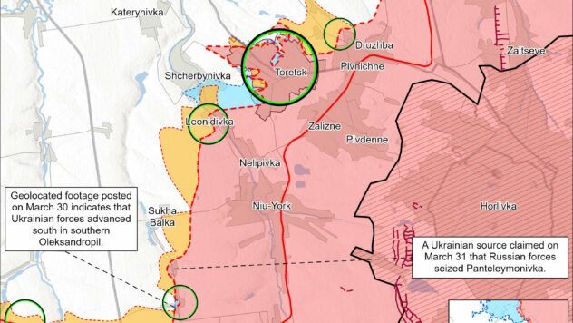 Карта бойових дій на 1 квітня 2025