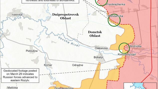 Карта бойових дій на 1 квітня 2025