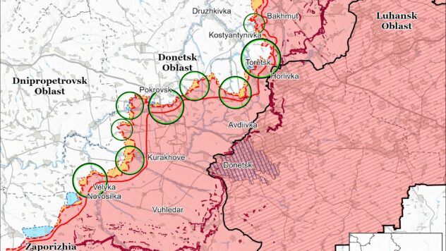 Карта бойових дій на 9 квітня 2025