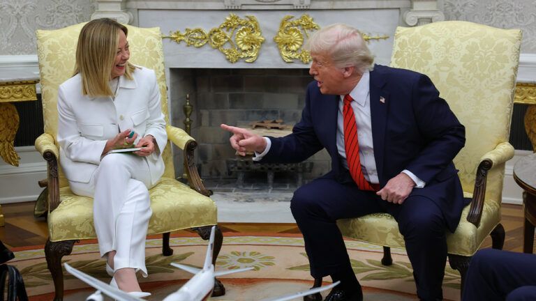 Джорджа Мелоні і Дональд Трамп