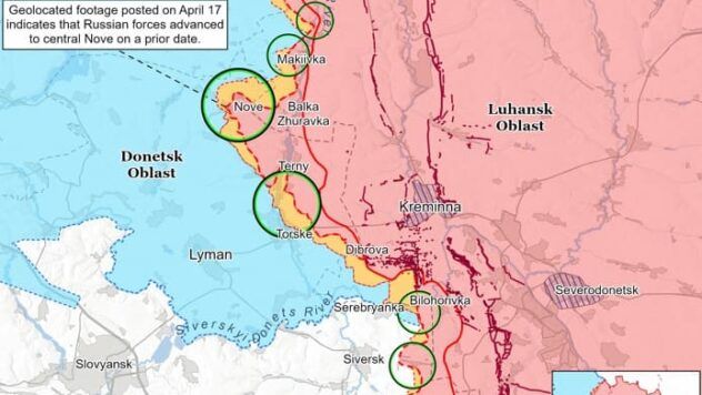 Карта бойових дій на 18 квітня 2025