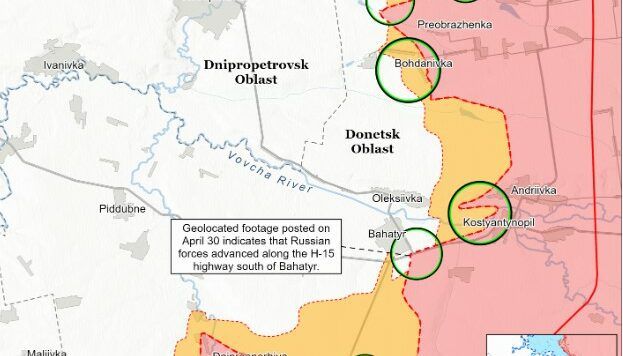 Карта бойових дій в Україні на 2 травня 2025