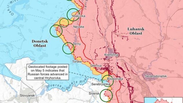 Карта бойових дій на 5 травня 2025