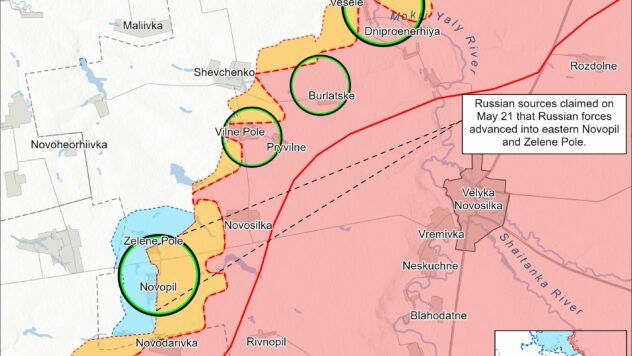 Карта бойових дій на 22 травня 2025