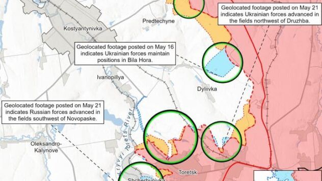 Карта бойових дій на 22 травня 2025