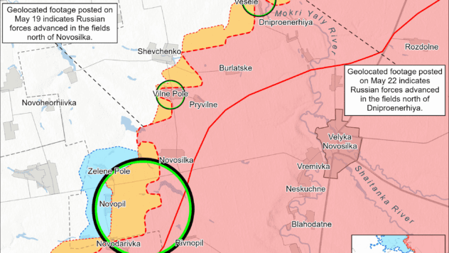 Карта бойових дій на 22 травня 2025