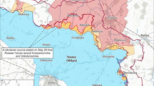 Карта бойових дій на 30 травня 2025