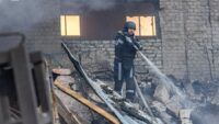 ліквідація пожежі після обстрілу