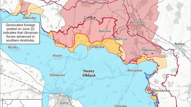 Карта бойових дій на 23 червня 2025