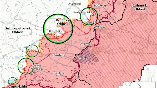 Карти бойових дій в Україні на 26 липня 2025