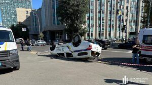 ДТП в Киеве сегодня, 29 августа, по ул. Малевича и Короленковской с участием полицейской машины