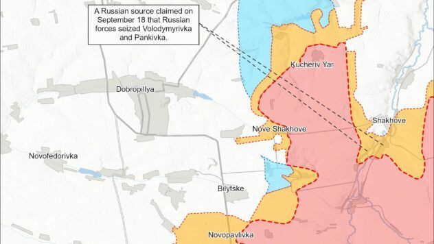 Карта бойових дій на 19 сентября 2025