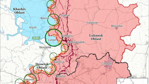 Карта бойових дій на 23 сентября 2025