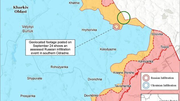 Карта бойових дій на 26 сентября 2025 Карта бойових дій на 26 сентября 2025