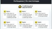 Відключення світла, Київська область, 24 листопада