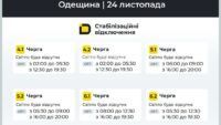 Відключення світла, Одеська область, 24 листопада 2