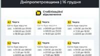відключення світла у Дніпрі та Дніпропетровській області