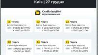 Графіки відключення світла у Києві