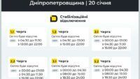 відключення світла у Дніпрі та області