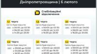 Графіки відключень світла на Дніпропетровщині Графіки відключень світла на Дніпропетровщині
