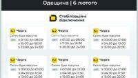 Графіки відключень для Одеської області Графіки відключень для Одеської області
