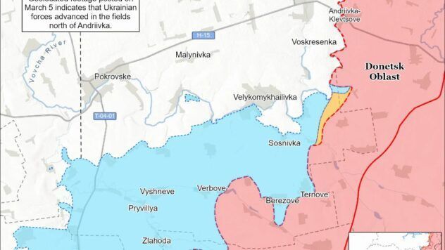 карта боїв на 7 березня