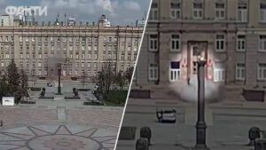 Атака на правительство Белгорода: FPV-дрон попал в здание областной администрации