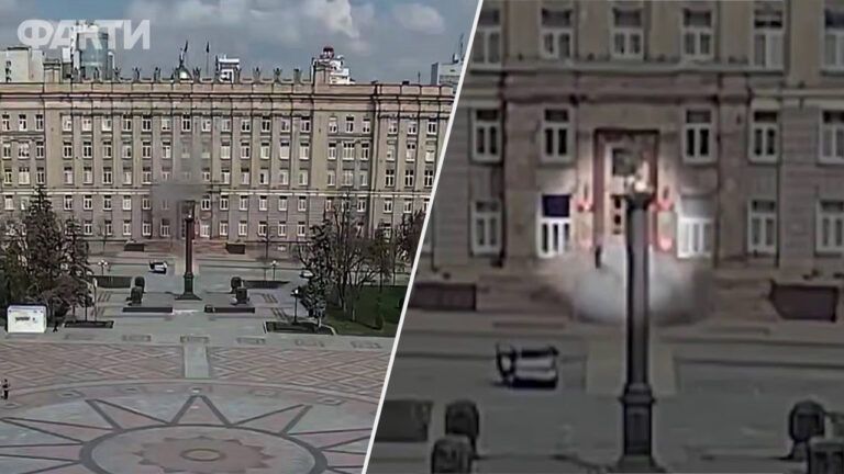 Атака на правительство Белгорода: FPV-дрон попал в здание областной администрации