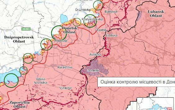 Карта бойових дій в Україні