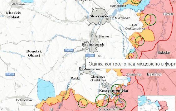 Карта бойових дій в Україні