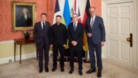 Еммануель Макрон, Володимир Зеленський, Кір Стармер, Фрідріх Мерц