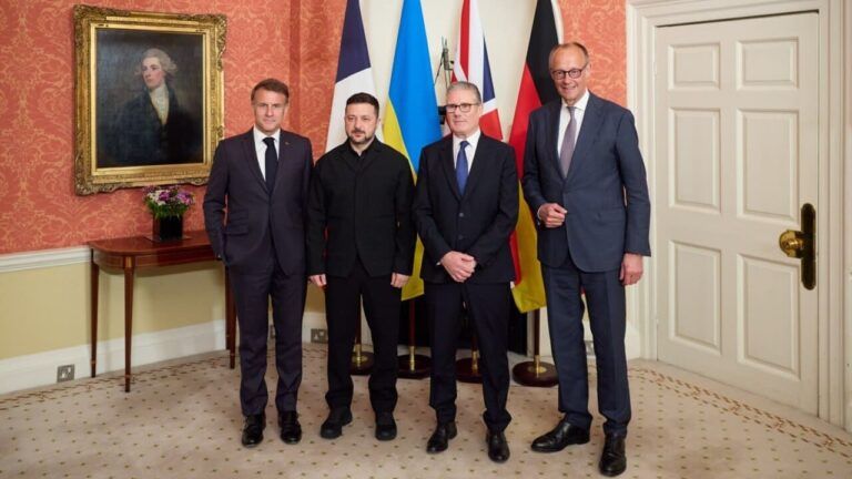 Еммануель Макрон, Володимир Зеленський, Кір Стармер, Фрідріх Мерц