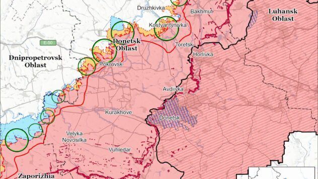 Карта бойових дій в Україні на 6 липня 2026